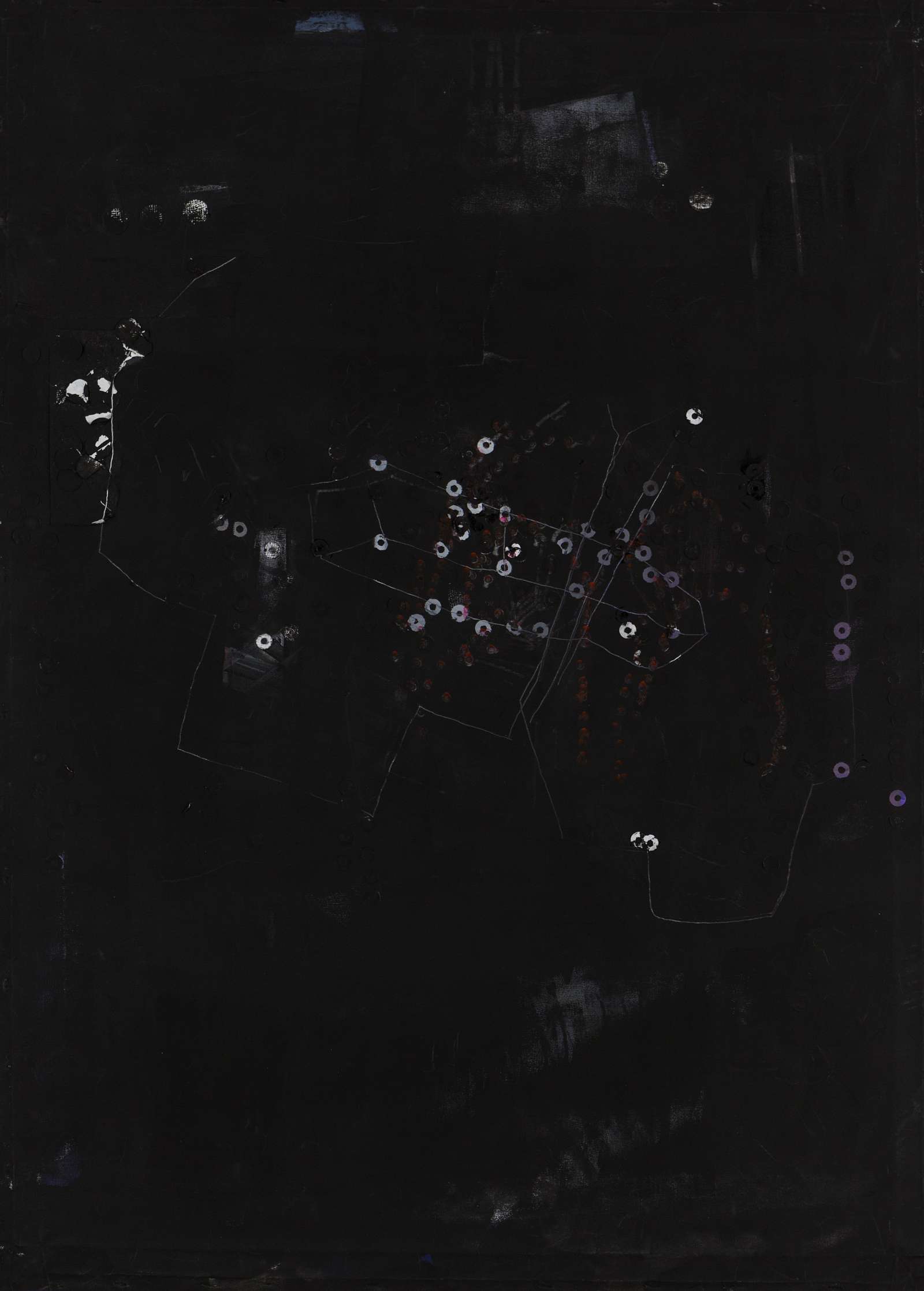 Desde #1_"Since" (31,5x42 inches). Acrylic, paper and synthetic paint on canvas.